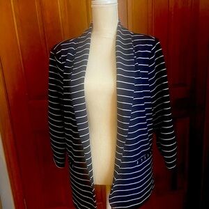 Navy and white striped Christopher and Banks  blazer XL